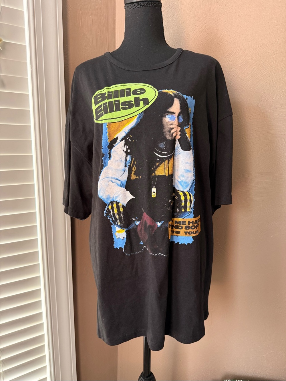 Billie Eilish Black Concert Short-Sleeve Cotton Tee Hit Me Hard & Soft Tour XL